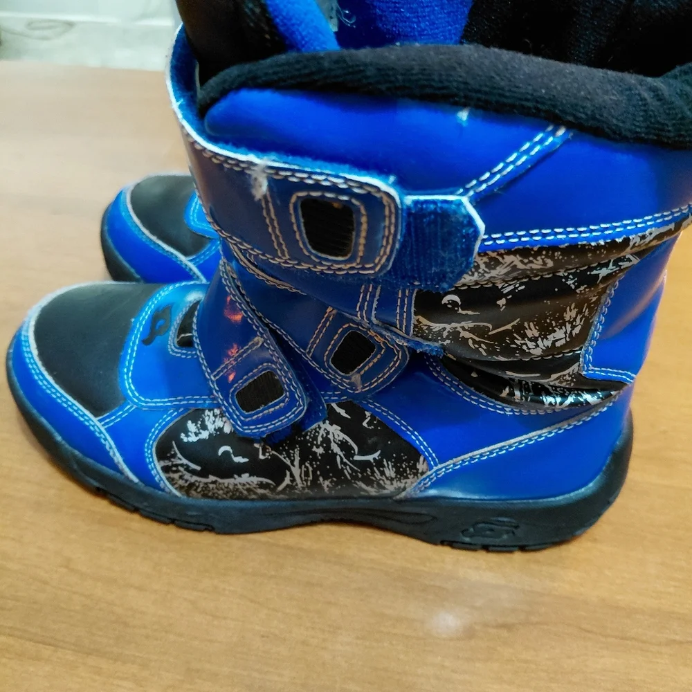 Tony Hawk Boy's Thermolite Boots Blue / Black/Silver - Winter/ Snow - Sz 5 - Picture 6 of 9
